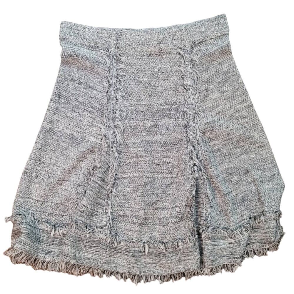NIC & ZOE Mini Skirt Gray Knit Boho Size Small - Picture 2 of 4